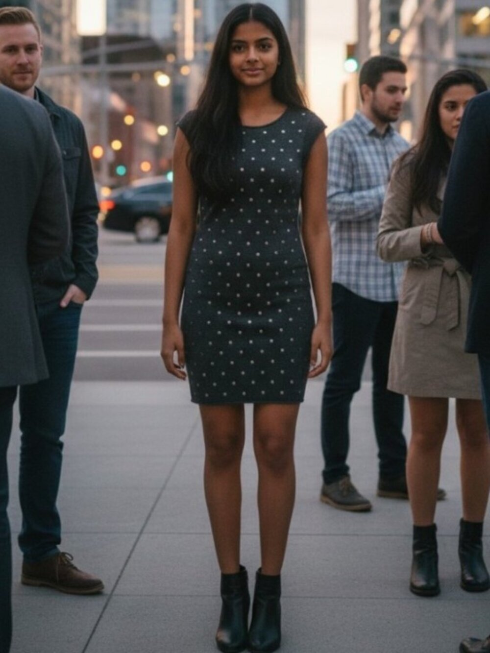 Alice + Olivia Charcoal Grey Embellished Studded Mini Dress Small EUC